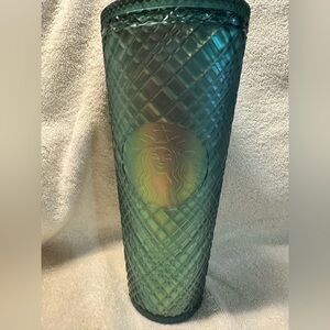 EUC Starbucks Soft Touch Fall 2021 Studded Green Iridescent 24oz